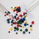 Набор деревянных бусин (90 шт.; яркий микс) — фото, картинка — 3