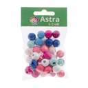 Бусины деревянные (12 мм; 30 шт.; сине-розовый микс) — фото, картинка — 3