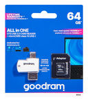 Карта памяти microSD UHS-I 64GB Goodram Class 10 (с адаптером и картридером) — фото, картинка — 1