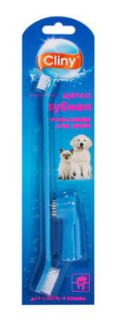 Набор для чистки зубов у собак и кошек (2 предмета) — фото, картинка — 1
