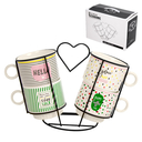 Набор кружек на металлической подставке 